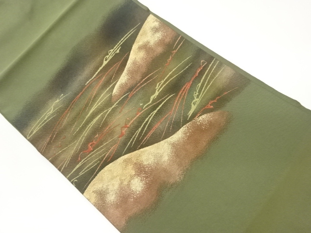 抽象波模様織出し名古屋帯